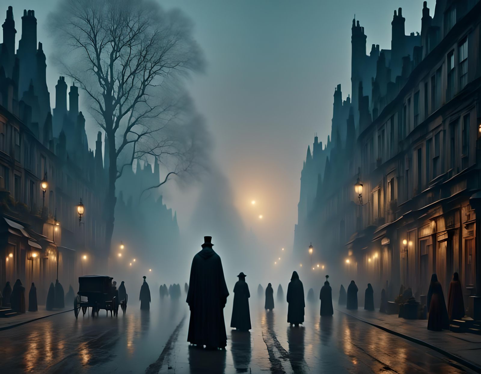 Ghostly Figure Emerges on Frosty Winter Morning