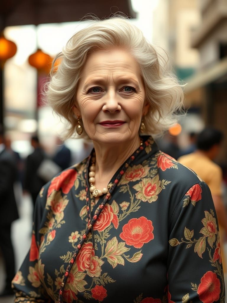 Elegant 1920s Australian Woman in Chinoiserie Attire