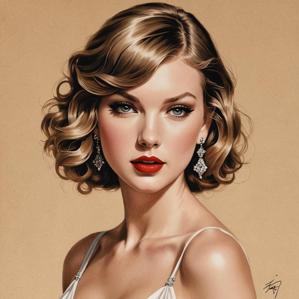 Taylor Swift in Vargas Pin-Up Style