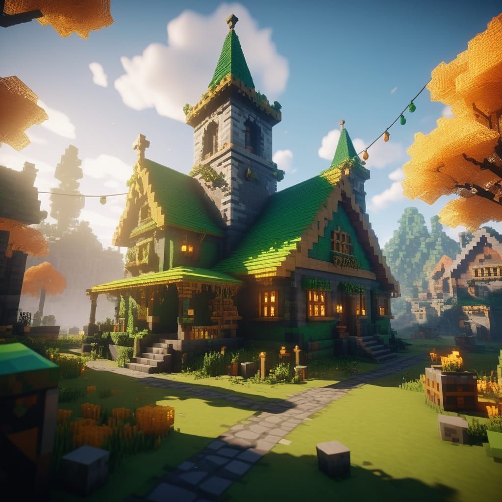 Vibrant Minecraft Village Celebrates Saint Patrick's Day in ...