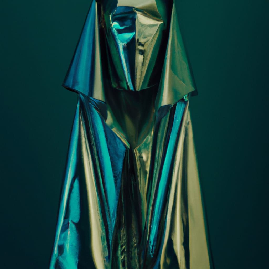 Robed Figure Sculpture in 70s Magazine Style