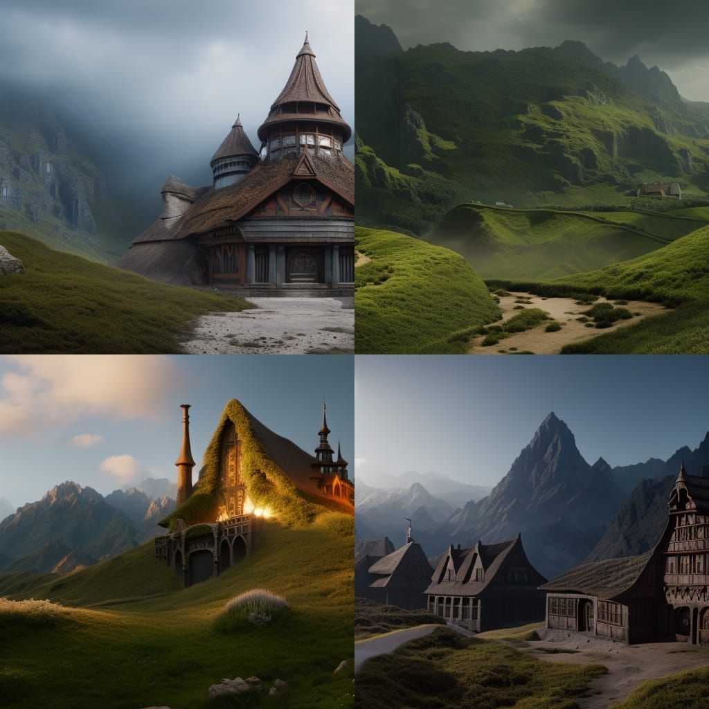 Fantastical Hobbit Shutter in Detailed Matte Painting