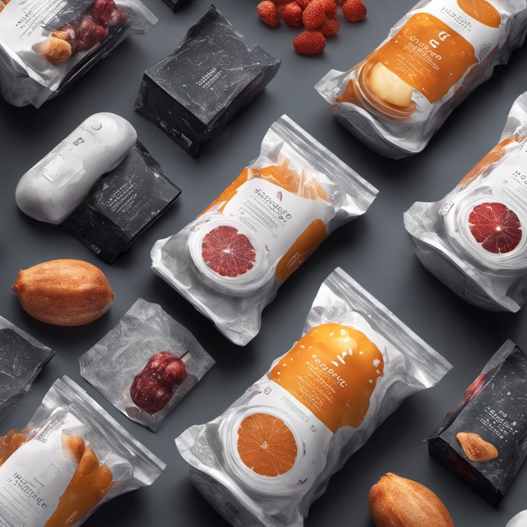 Futuristic Space Food Packaging in Hyperrealistic Style