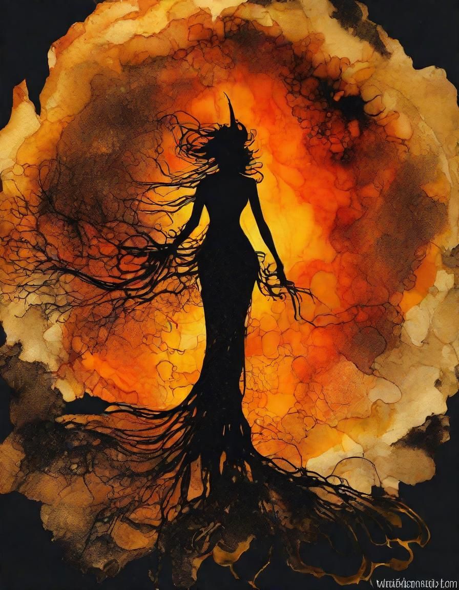 Silhouette Art in Divine Alcohol Ink Sketch