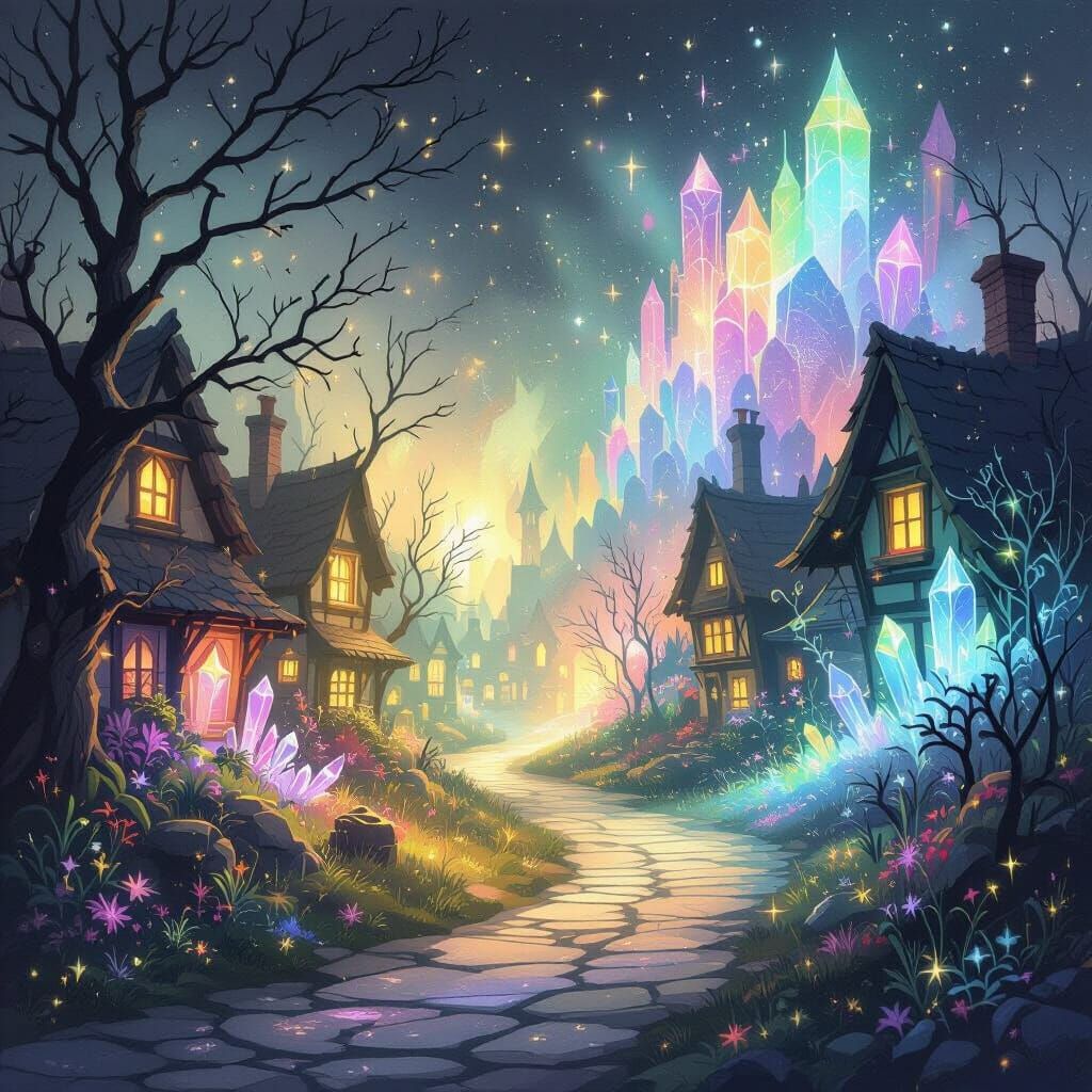 Magical Village Transforms from Grey to Vibrant Color