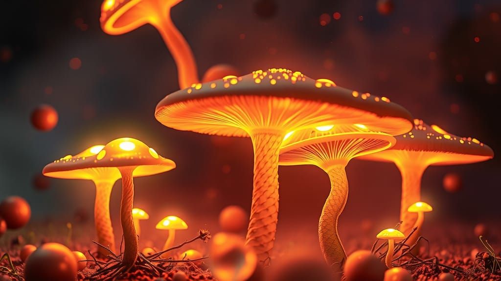 Exterestial  mushrooms with gamma radiation