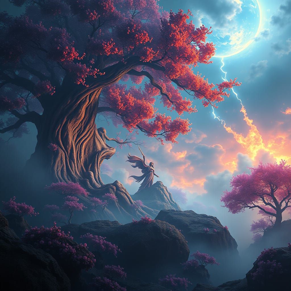 Epic Fantasy Matte Painting in Unreal Engine 5 Style