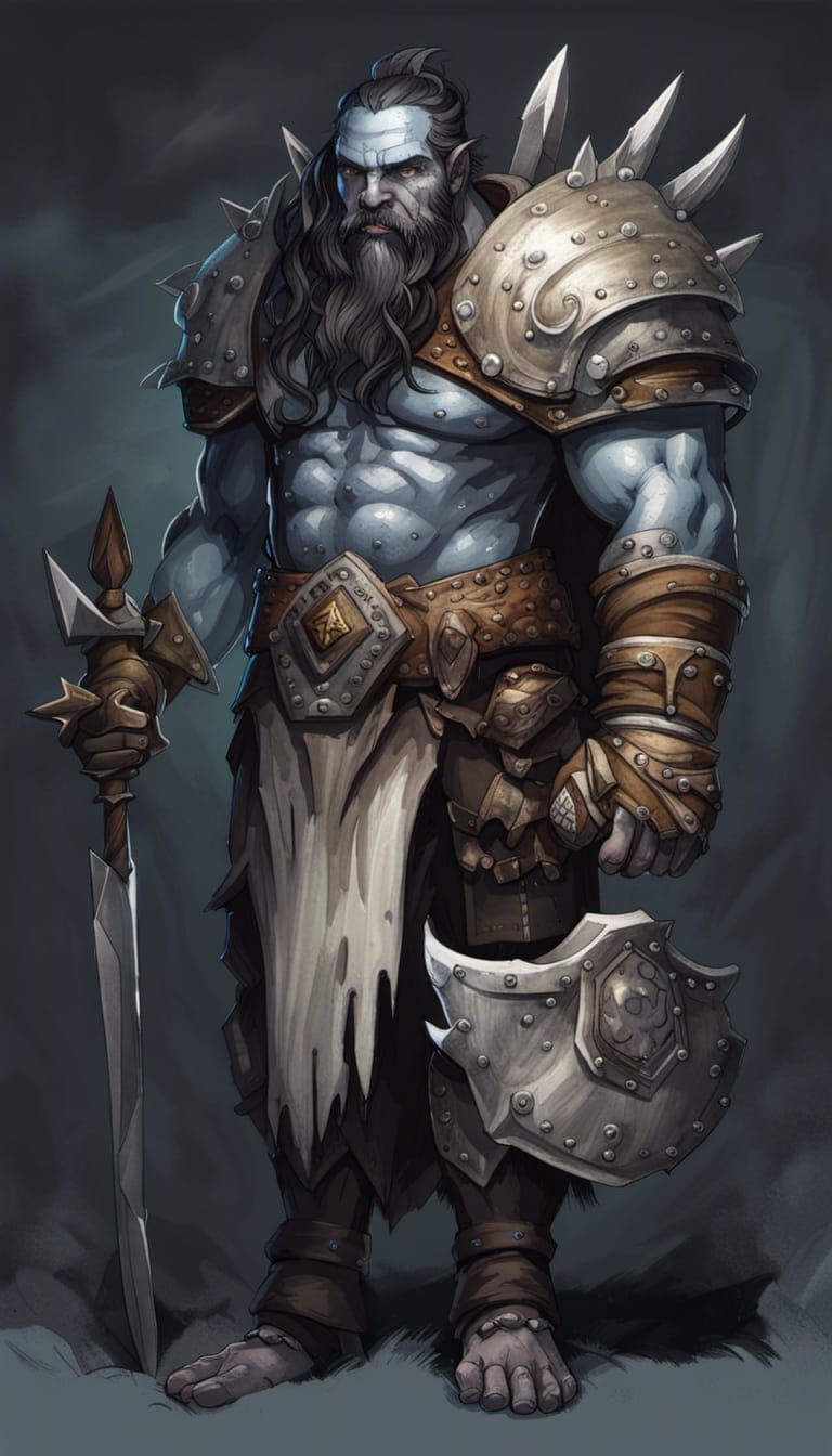 Dark Fantasy Hybrid Character: Paladin Barbarian Design