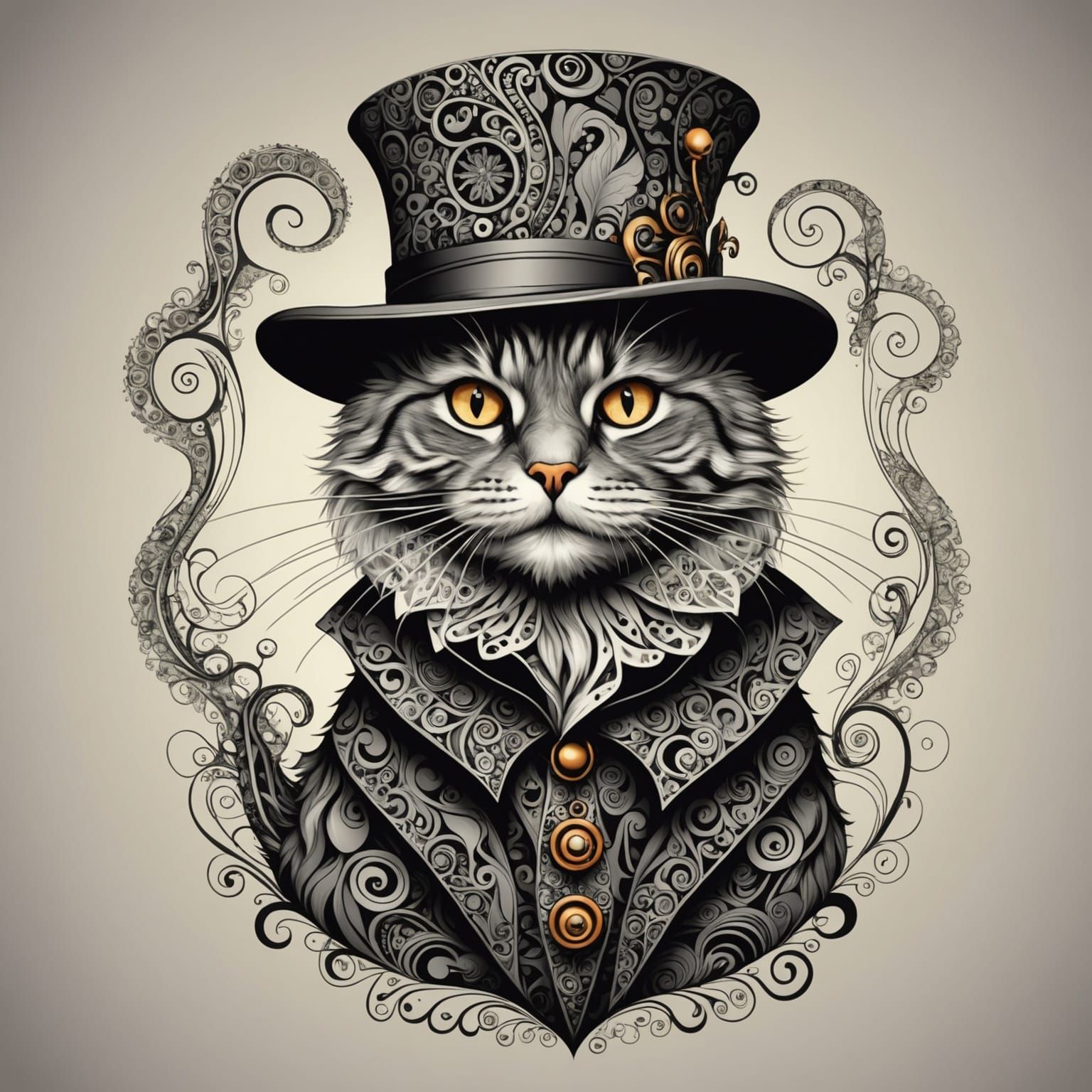 The mad hatter is a cat.