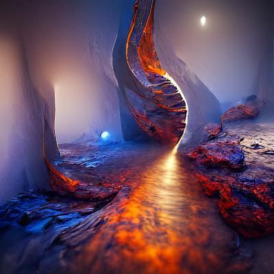 Abstract Path into the Void in Acrylic Art Style