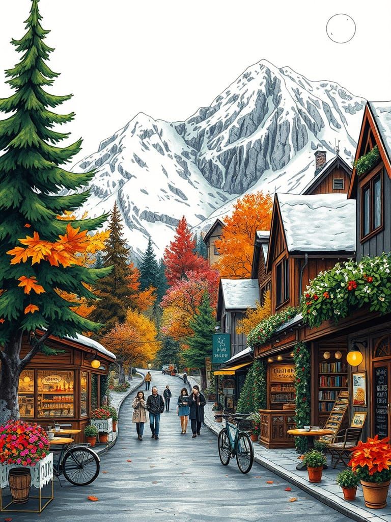 Winter Wonderland in Vibrant Post-Impressionist Style