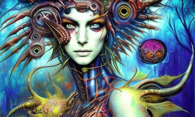 Giant Man-Eating Piranha in Biopunk Style