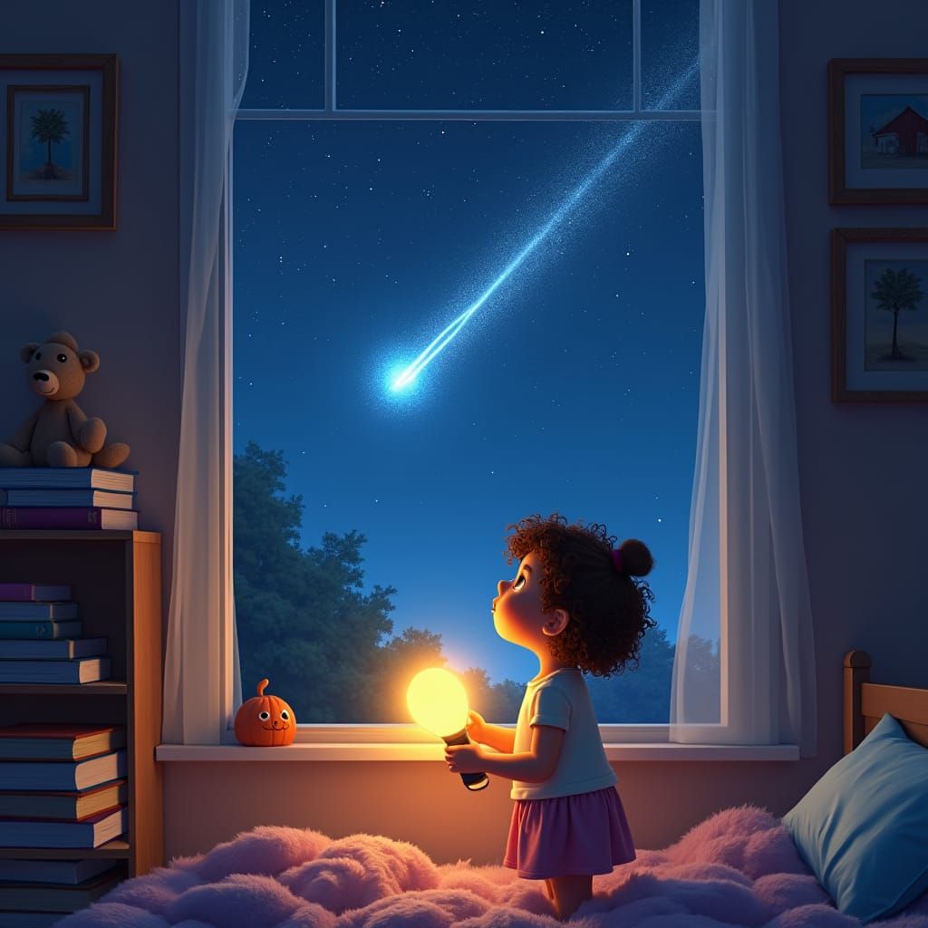 Girl and Comet: A Fantasy Concept Art Piece