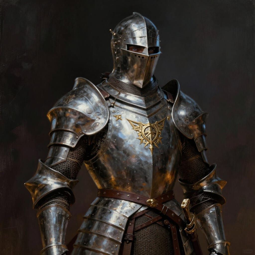 Knight Portrait in Dark Fantasy Style