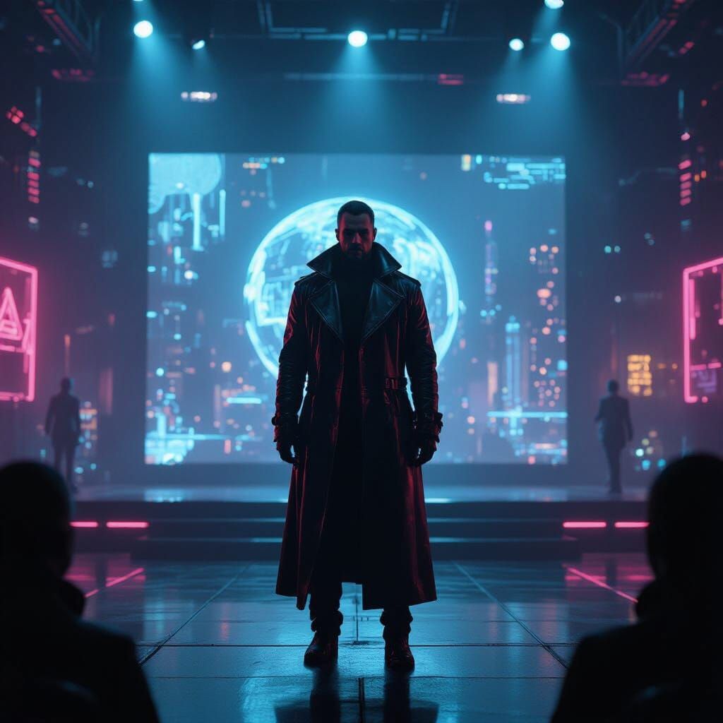Cyberpunk Stage Performance Breaking the Fourth Wall