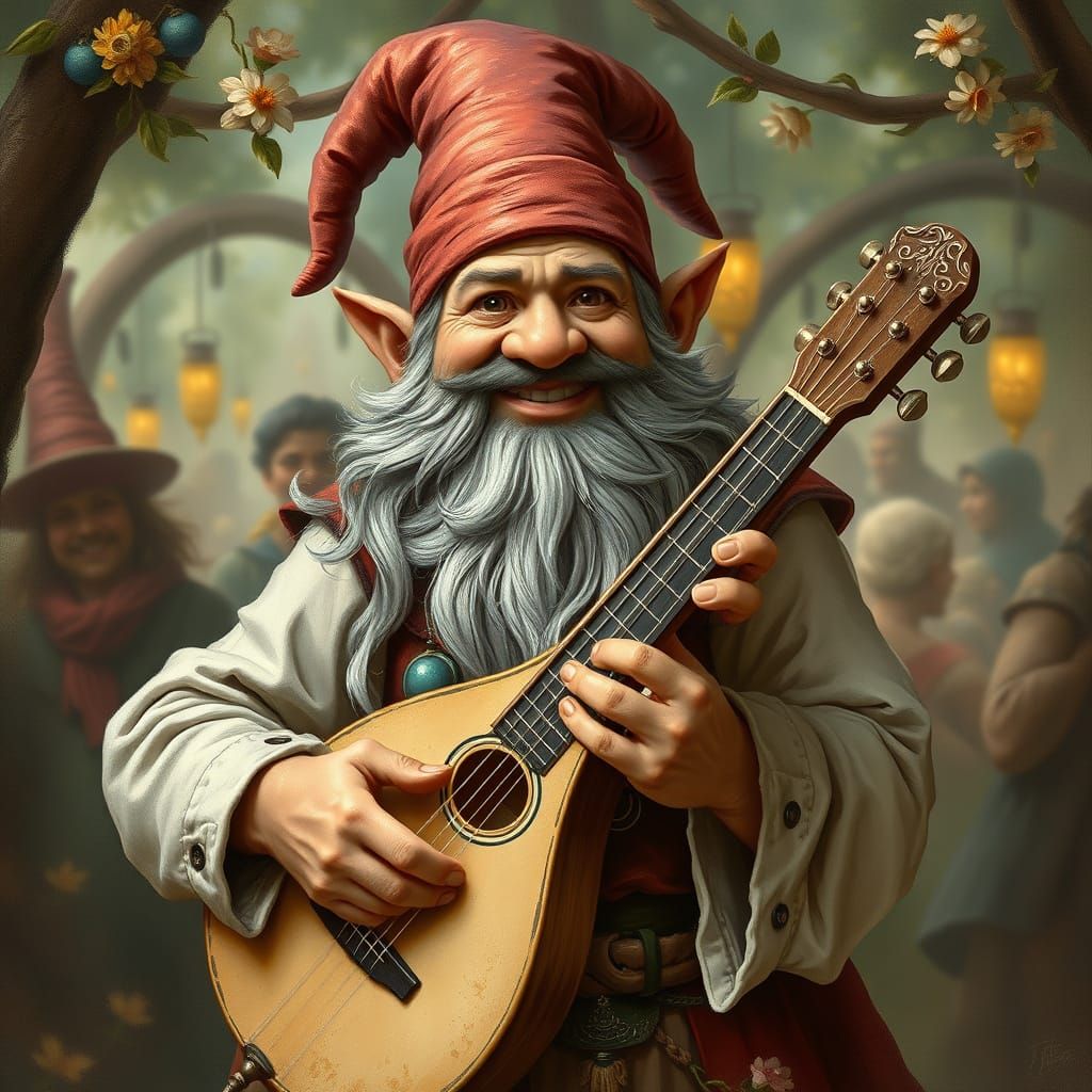 Fantasy Gnome in Midsummer Festival Delight