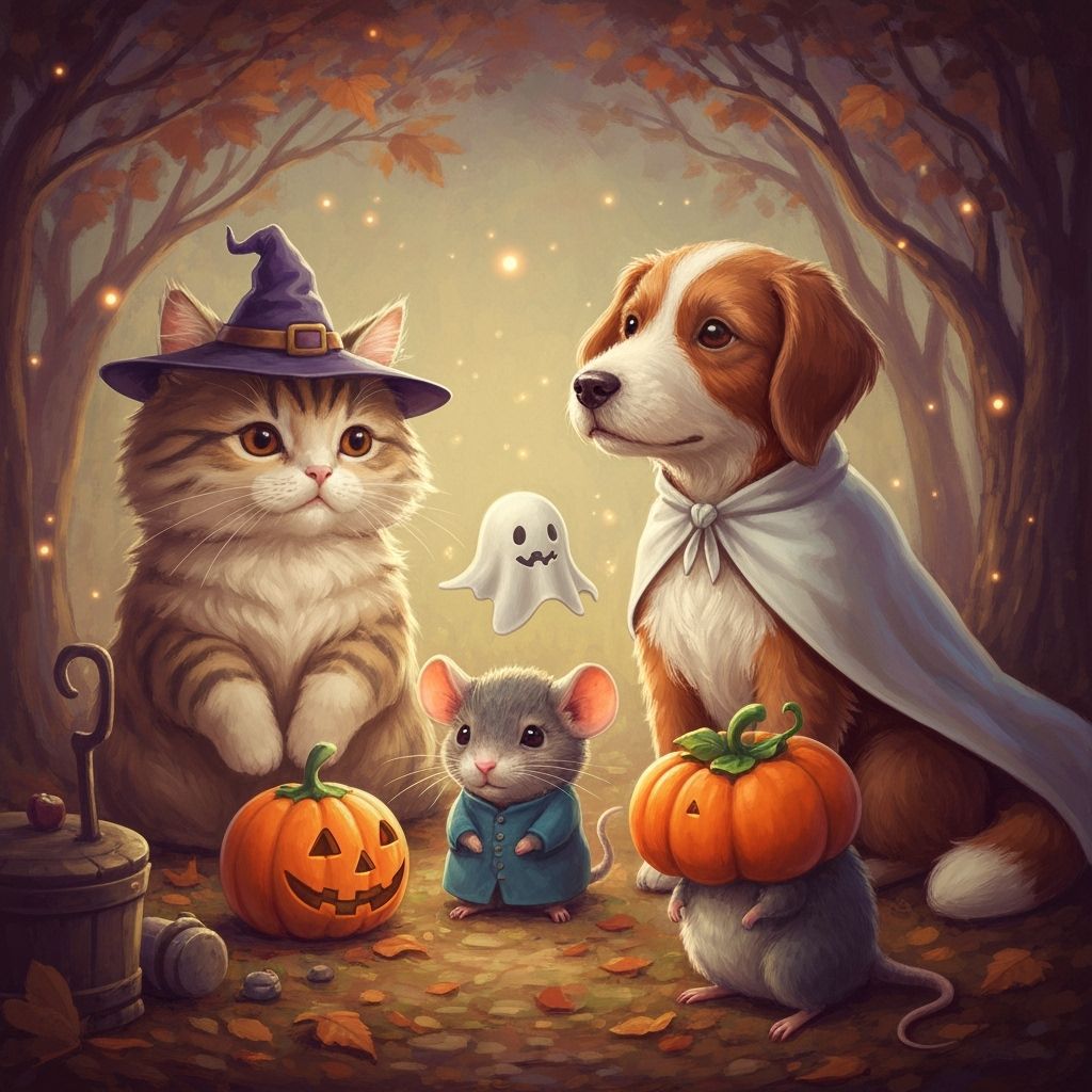 Whimsical Animals in Charming Halloween Costumes