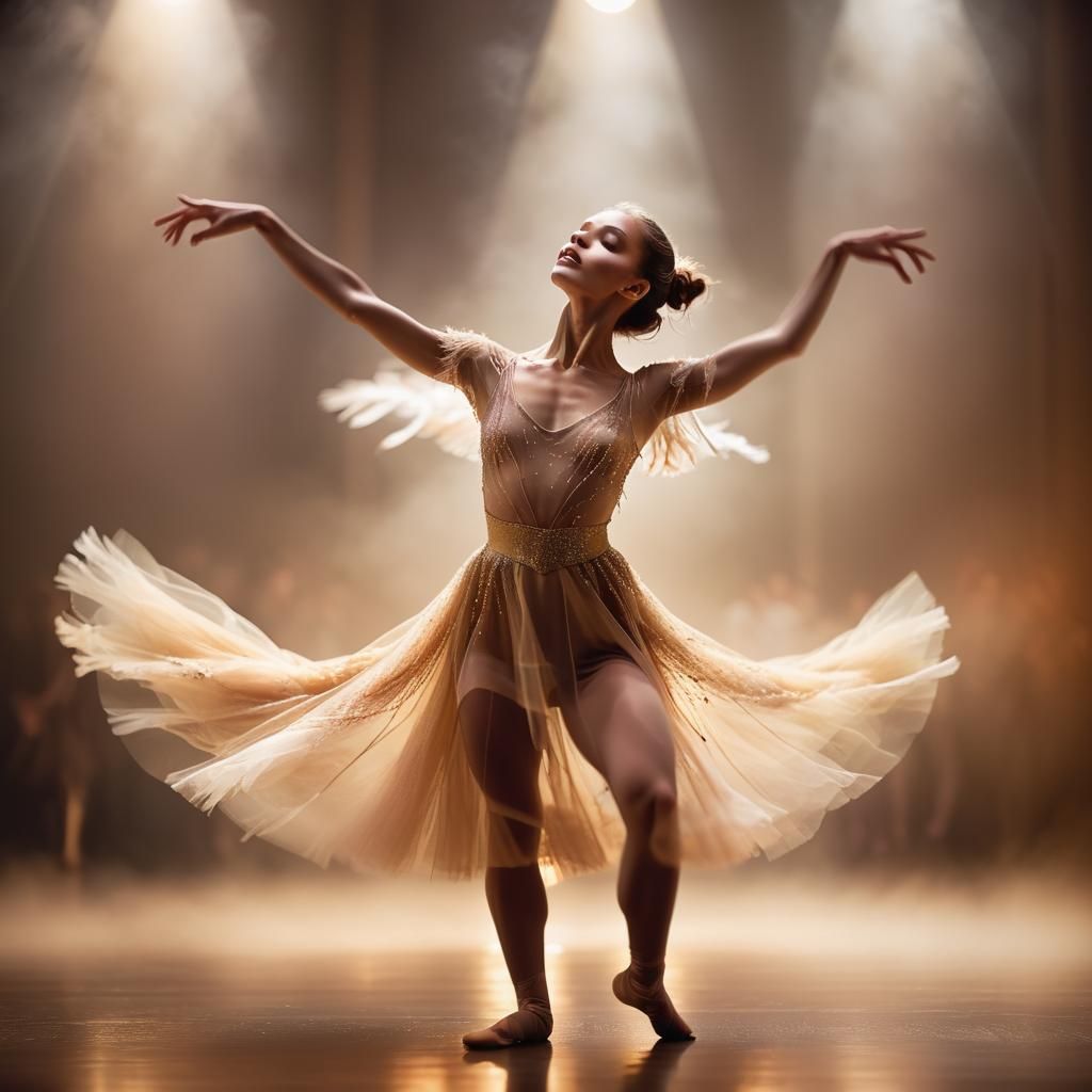 Ethereal Dance Photograph in Golden Light
