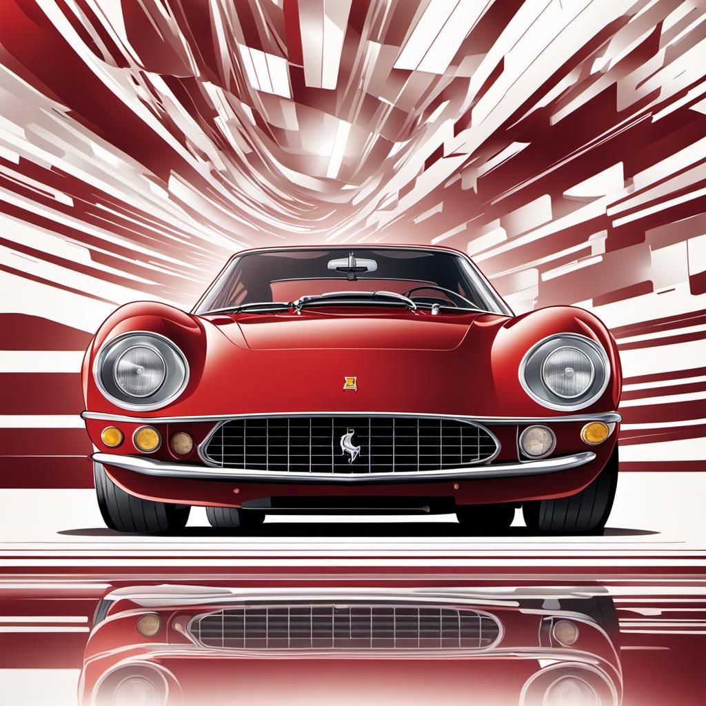 Classic Ferrari Sports Car in Vector Illustration