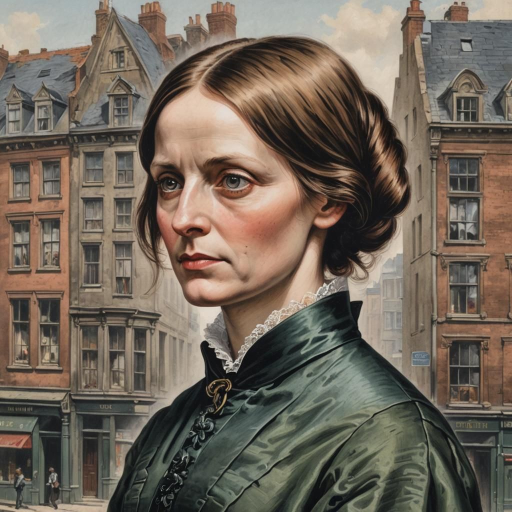 Charlotte Bronte in Victorian Brussels: Photorealistic Portr...