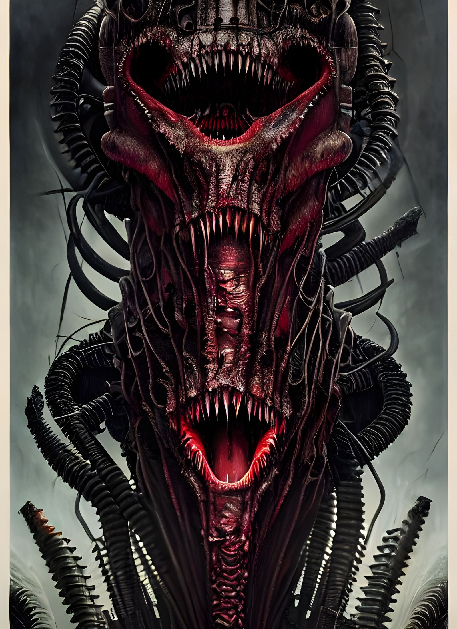 Sinister Biomechanical Jaws in Eldritch Style