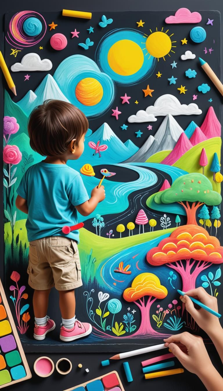 AI Chalk Art: Vibrant Imagination Masterpiece