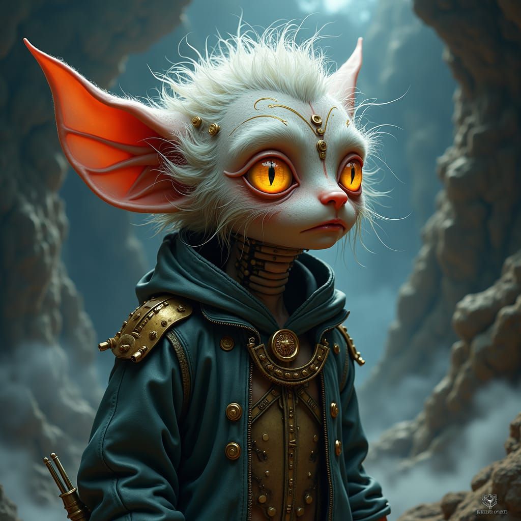 Clockwork Cyborg Gnome in Brom Style Digital Painting