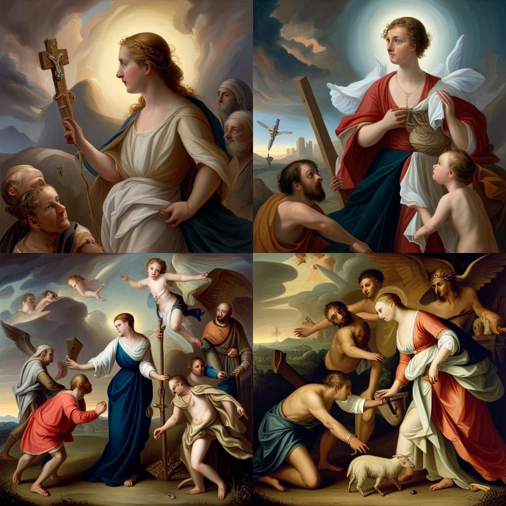 Apocalyptic Woman and Lamb Portrait in Digital Art