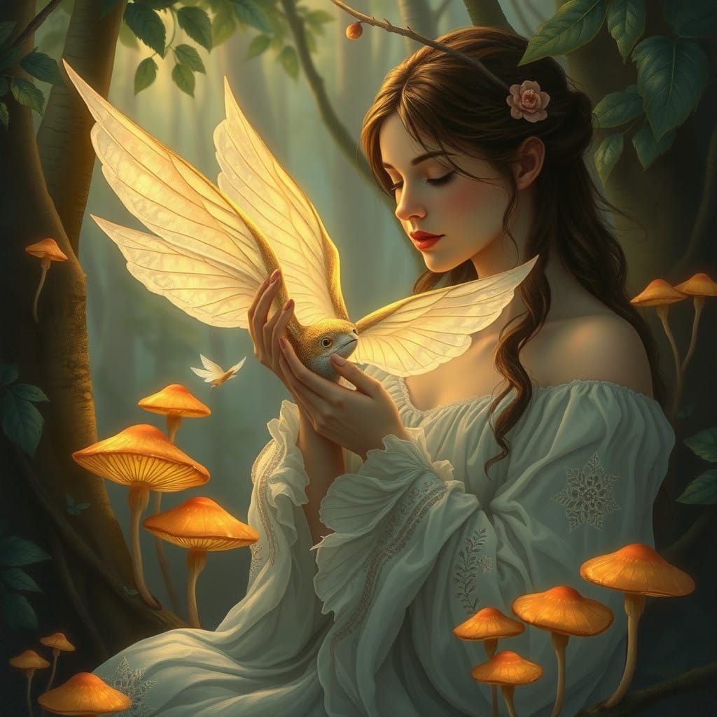 A Serene Goddess Tames the Wild