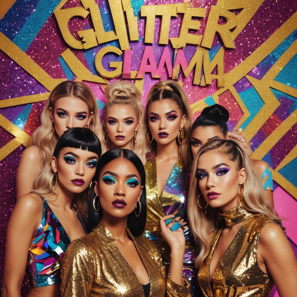Pop Art Album Cover: Glitter Glam Band