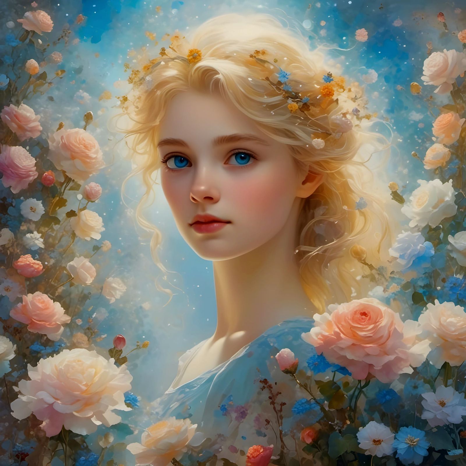 Young Elf Gazing at Earth, Ethereal Fantasy Art