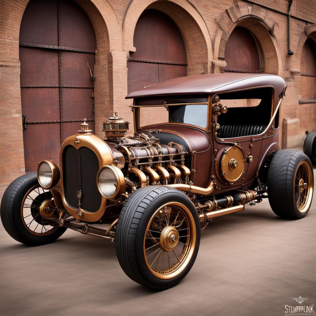 Steampunk A-Ford Hot Rod Design