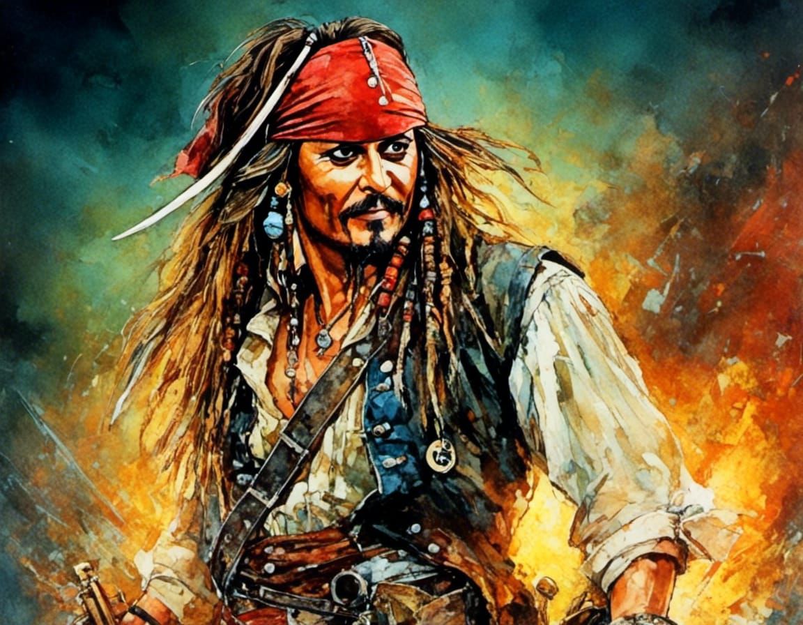 Realistic Jack Sparrow Portrait