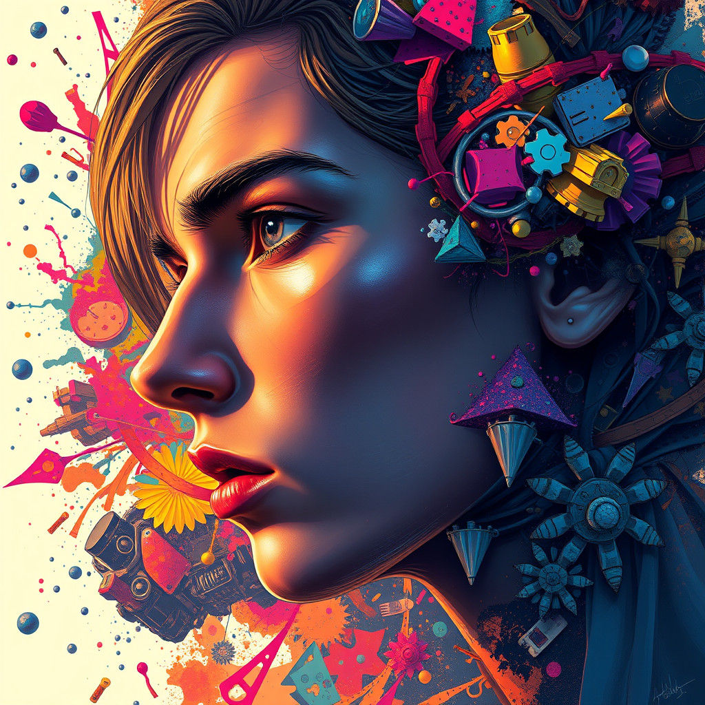 Explosive Concept Art in Graphic Novel Style