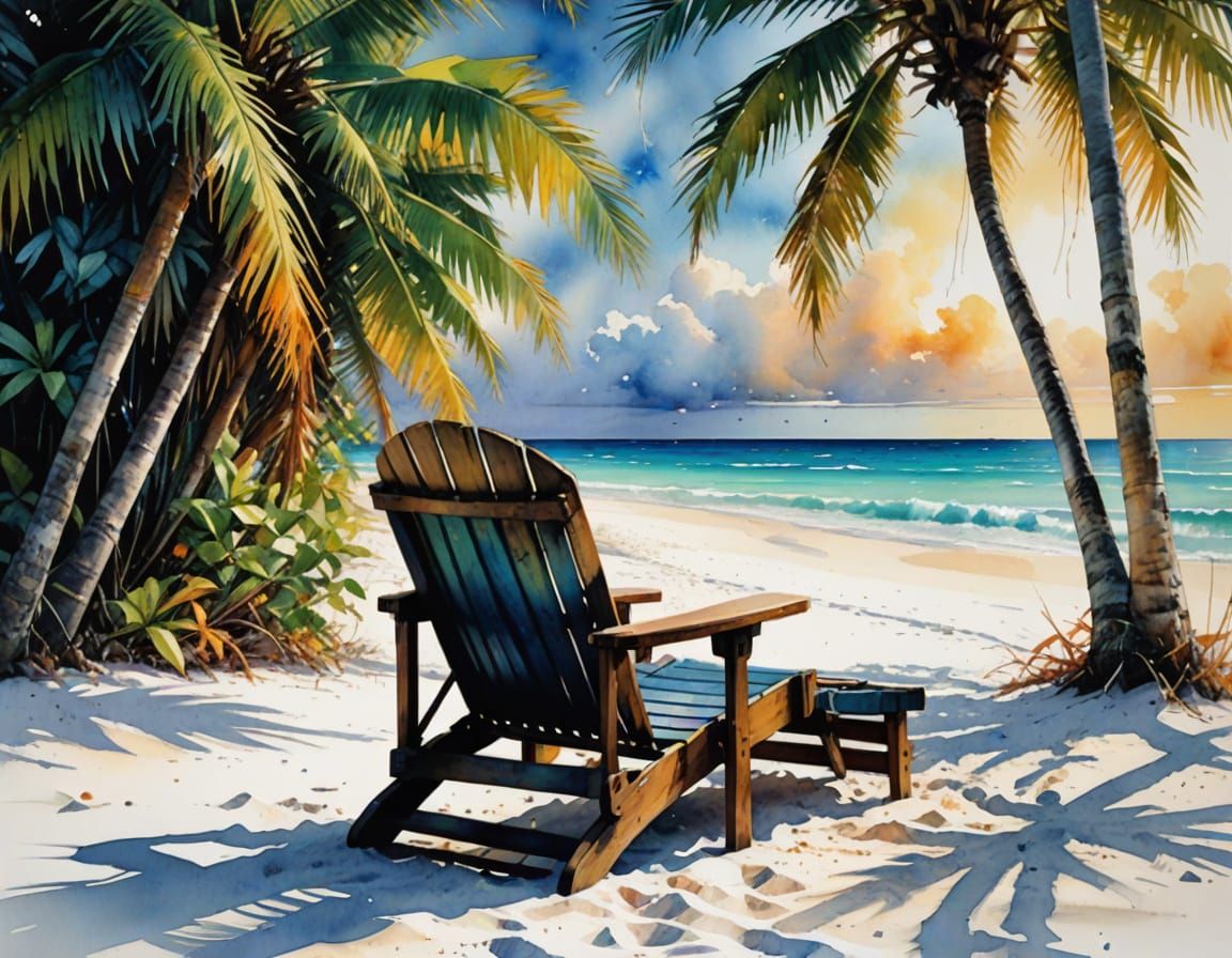 Ethereal Beach Scene in Tropical Paradise