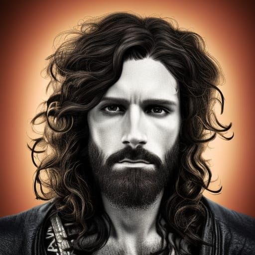 Jesus Christ as Rock Star: Hyperrealistic Portrait