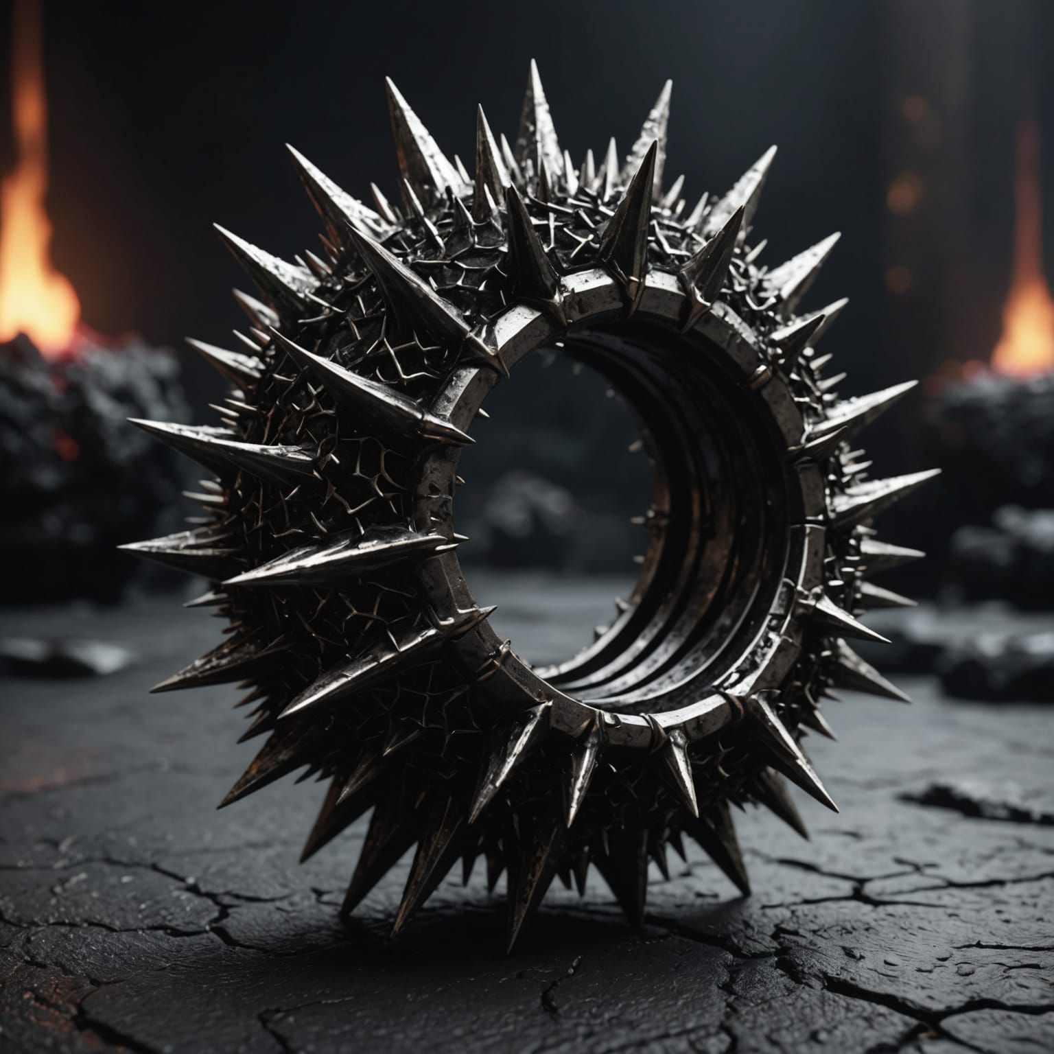 Menacing Lava Ring in Dark Fantasy Style