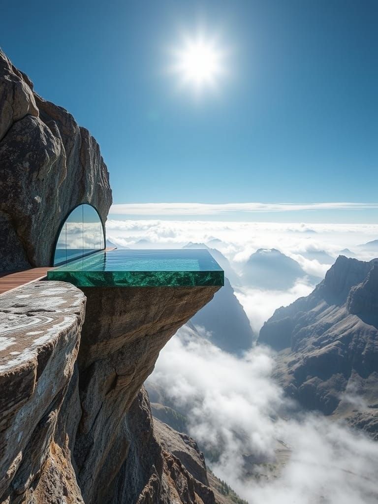 Implausible Cantilevering Optical Disillusion Infinity Edge Swimming Pools