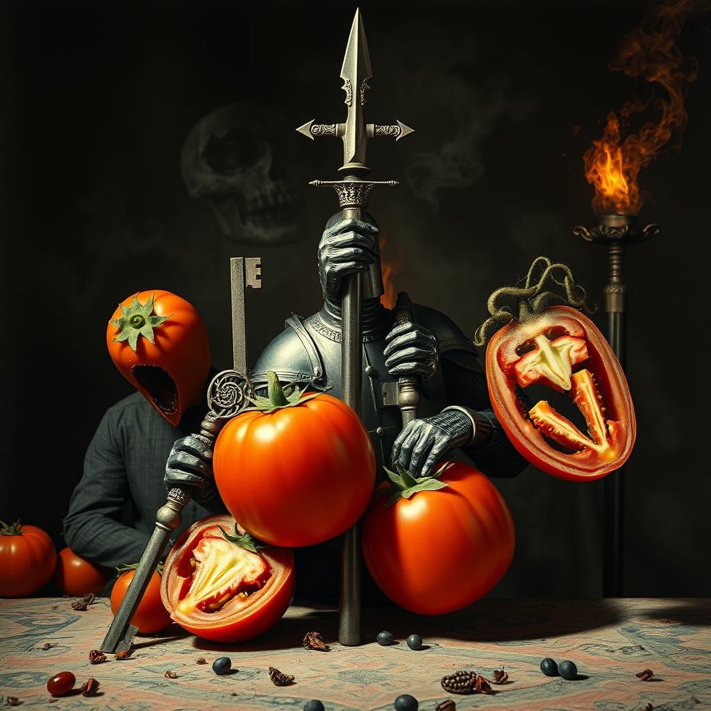 Surreal Dystopian Horror Photo of Lopsided Knight