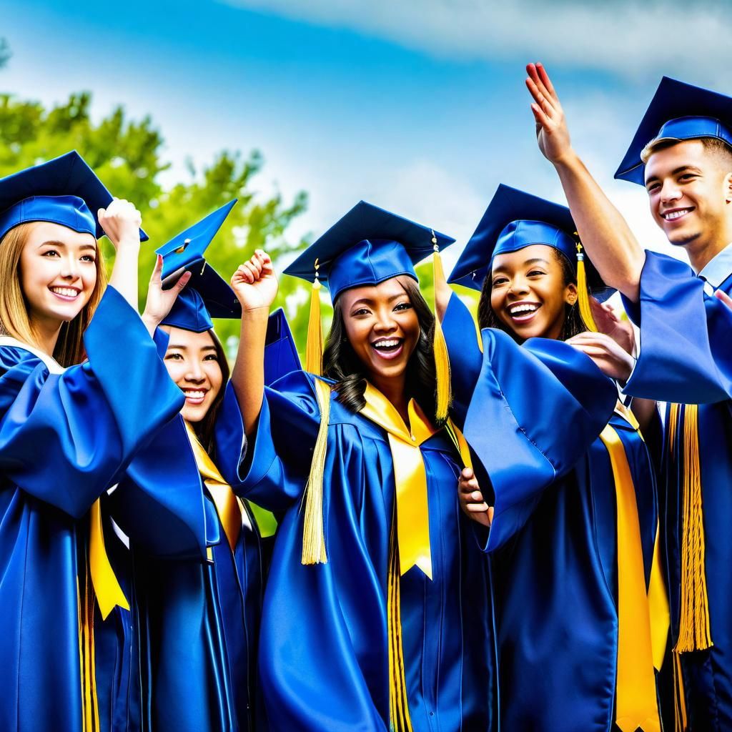 Graduation Celebration: Students United in Victory