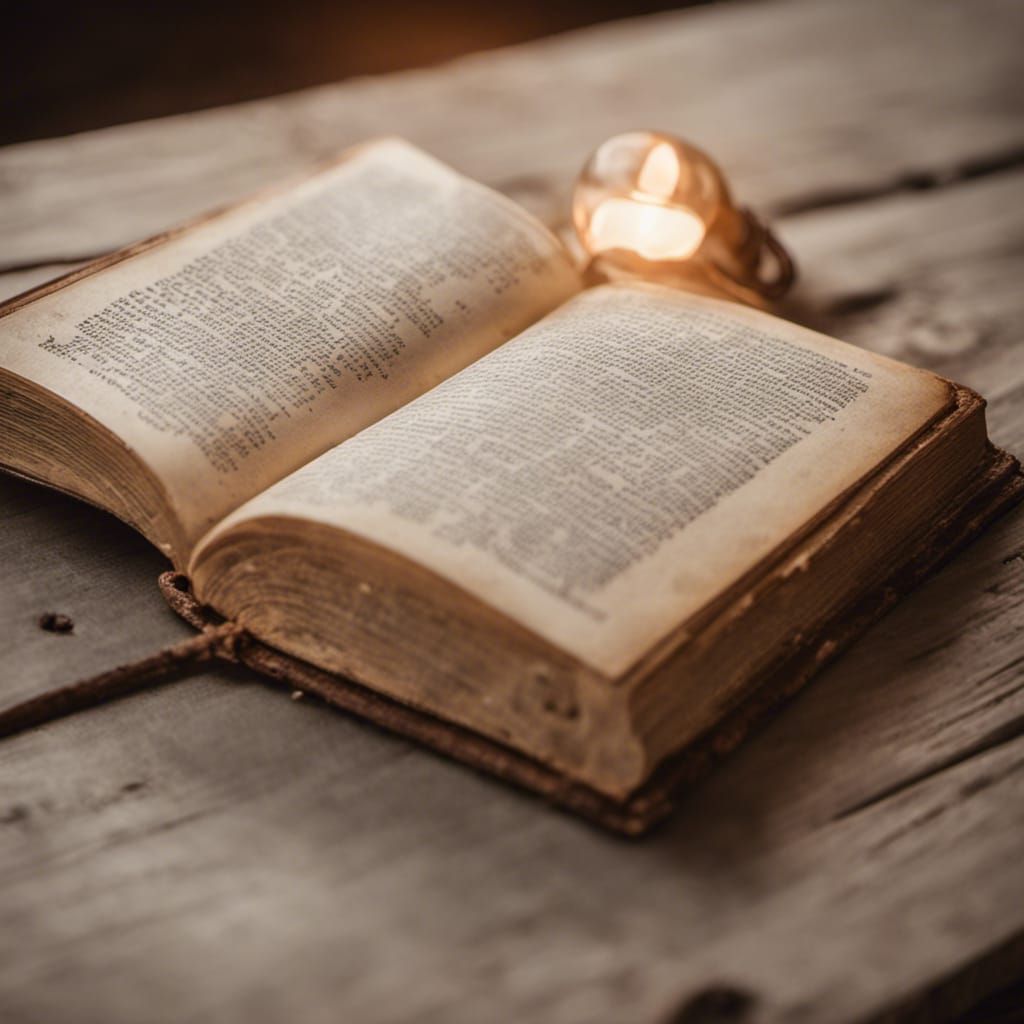 Illuminated Antique Book Still Life Photography