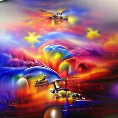 Abstract Dreamscape of Swirling Colors