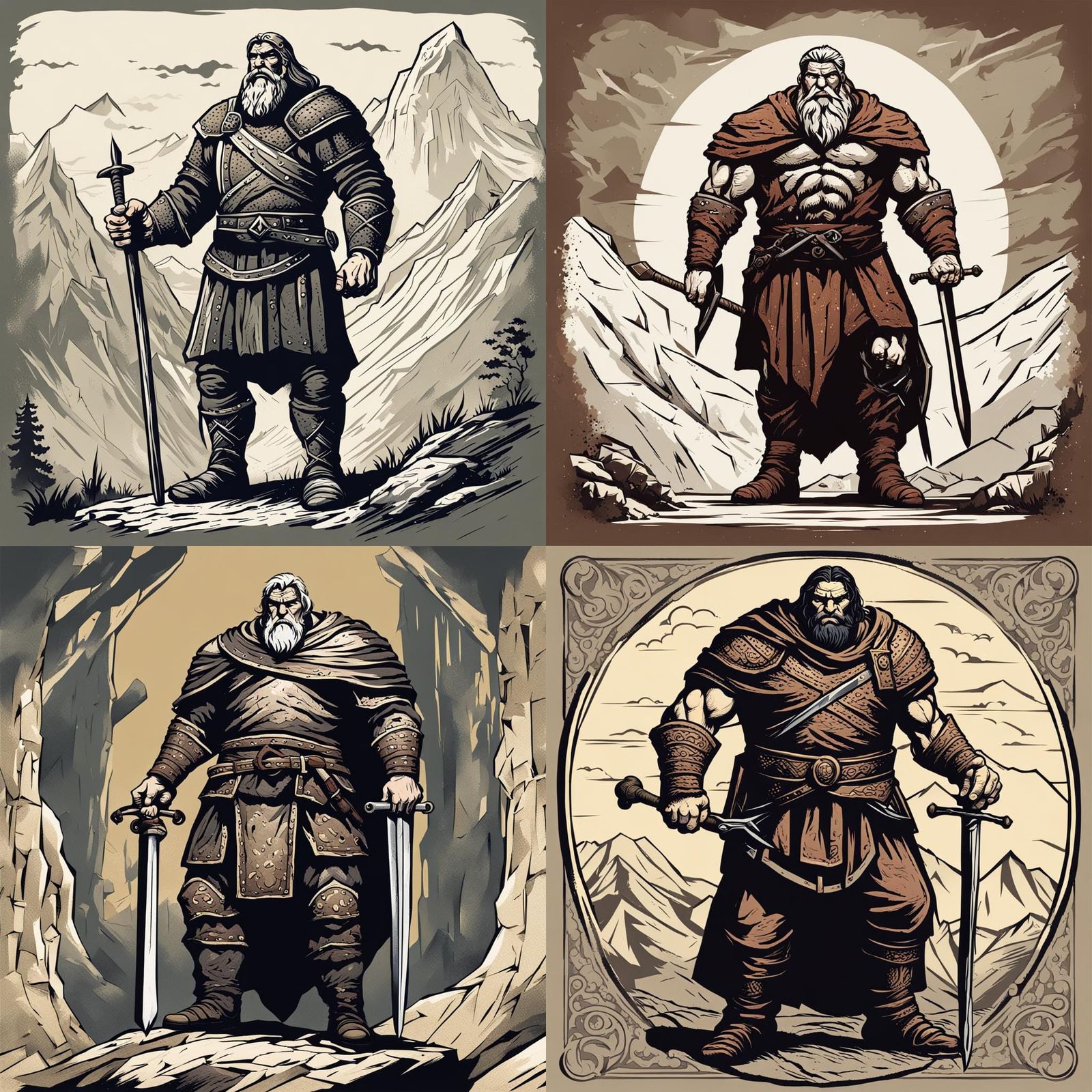 Medieval Brigand: High Contrast Warrior Illustration