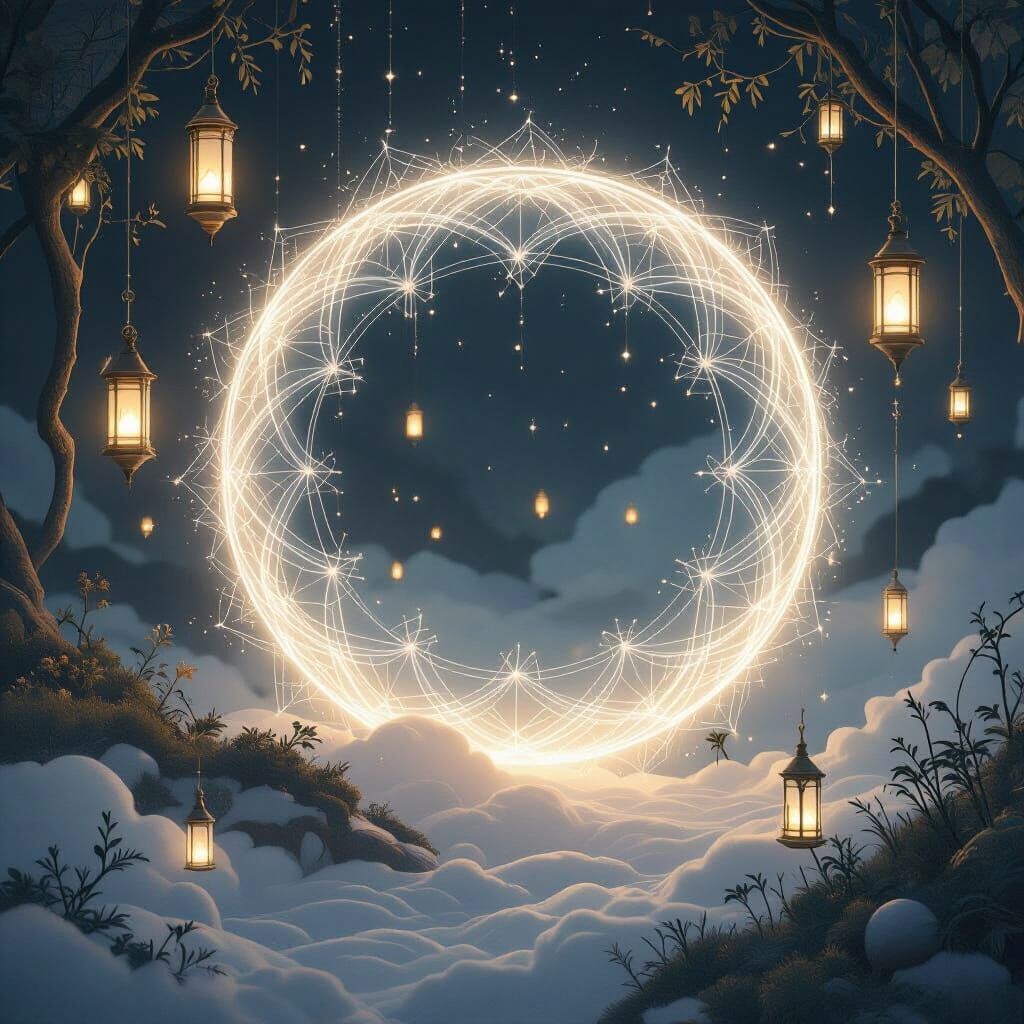 Ethereal Circular Design with Sacred Geometry