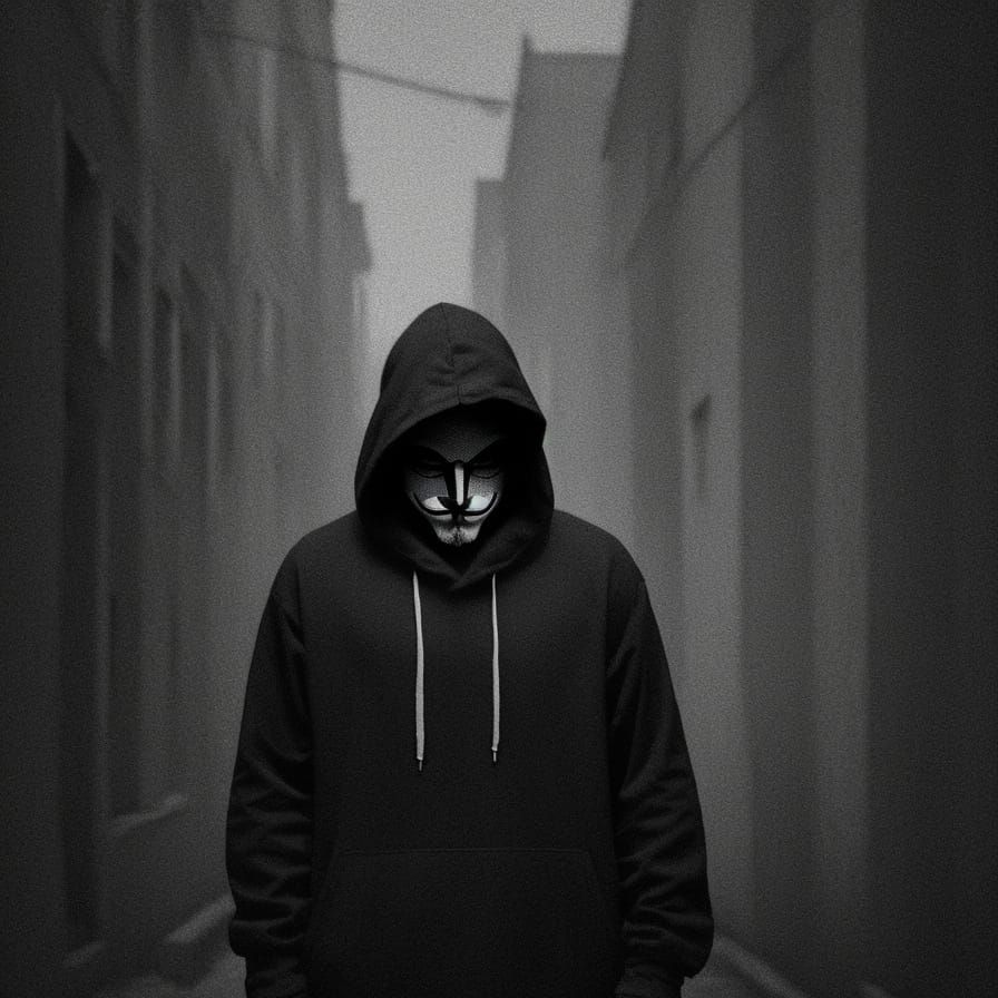 Moody Portrait of Anonymous Figure in Film Noir Style