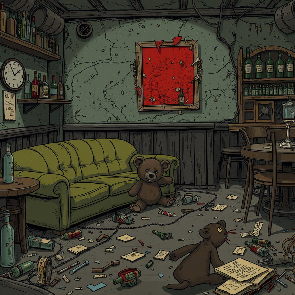 Apocalyptic Nightclub Scene with Zombie Rat