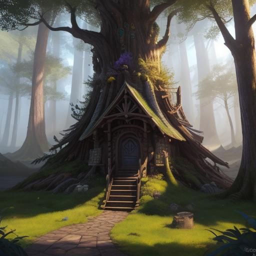 Fluffy Fox Hide-and-Seek in Matte Painting Style