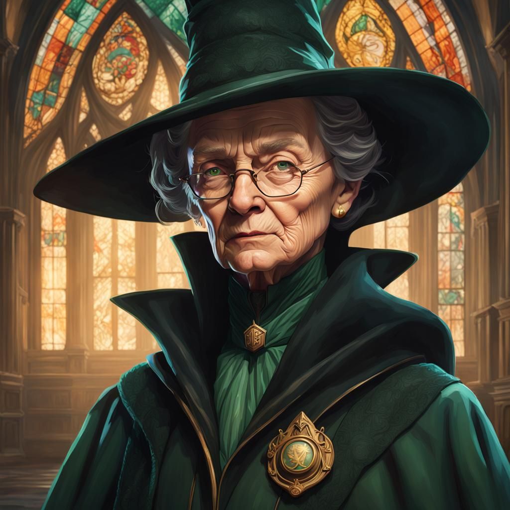 Professor McGonagall Portrait in Art Nouveau Style