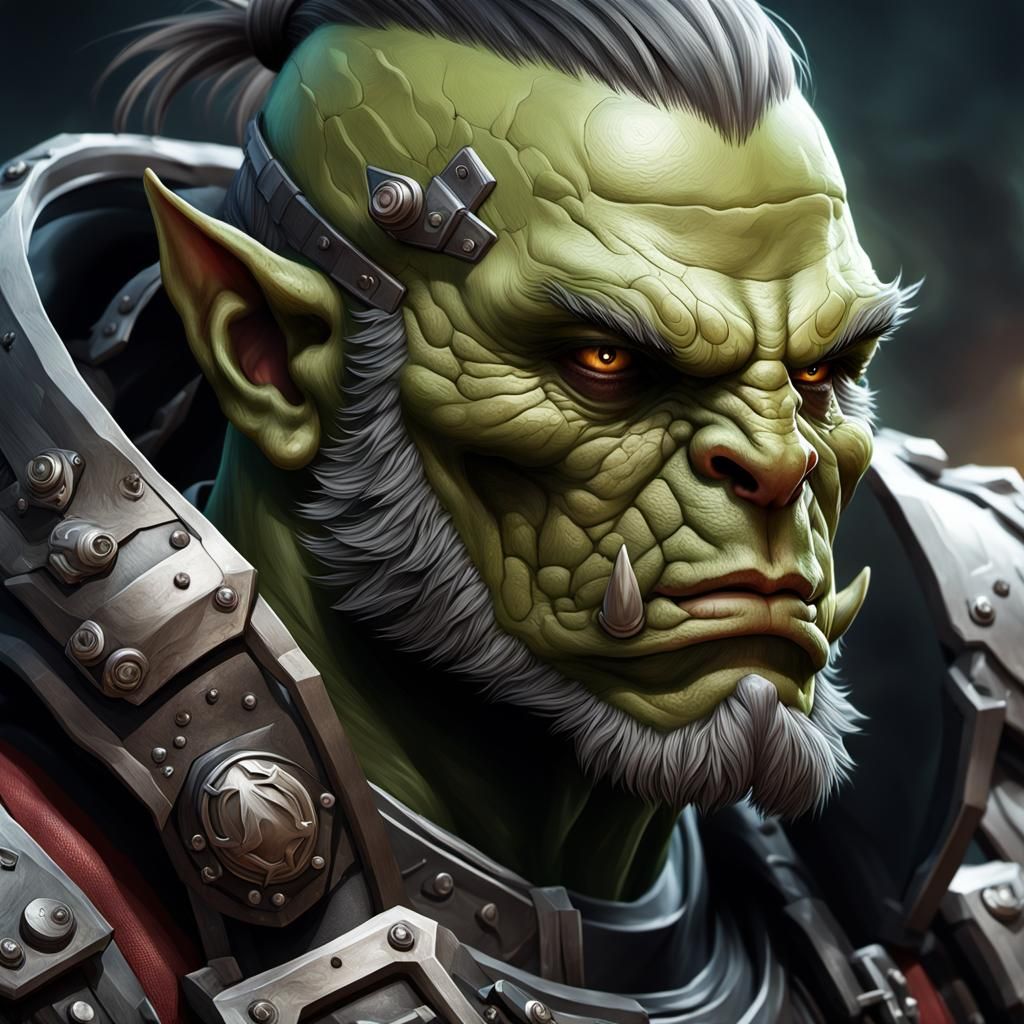 Hyperdetailed Orc Biker Portrait in Striking Lighting