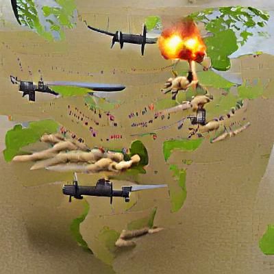 World War II Battlefield Scene